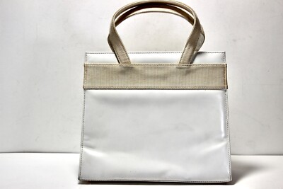 SALVATORE FERRAGAMO White Leather Vara Box Bag Small Tote Top