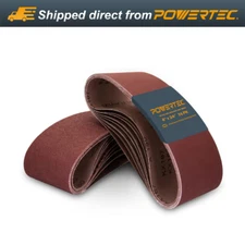 POWERTEC 36 pcs 4 x 24" A/O Sanding Belt Assortment (60,80,120,150,240,400 Grit)