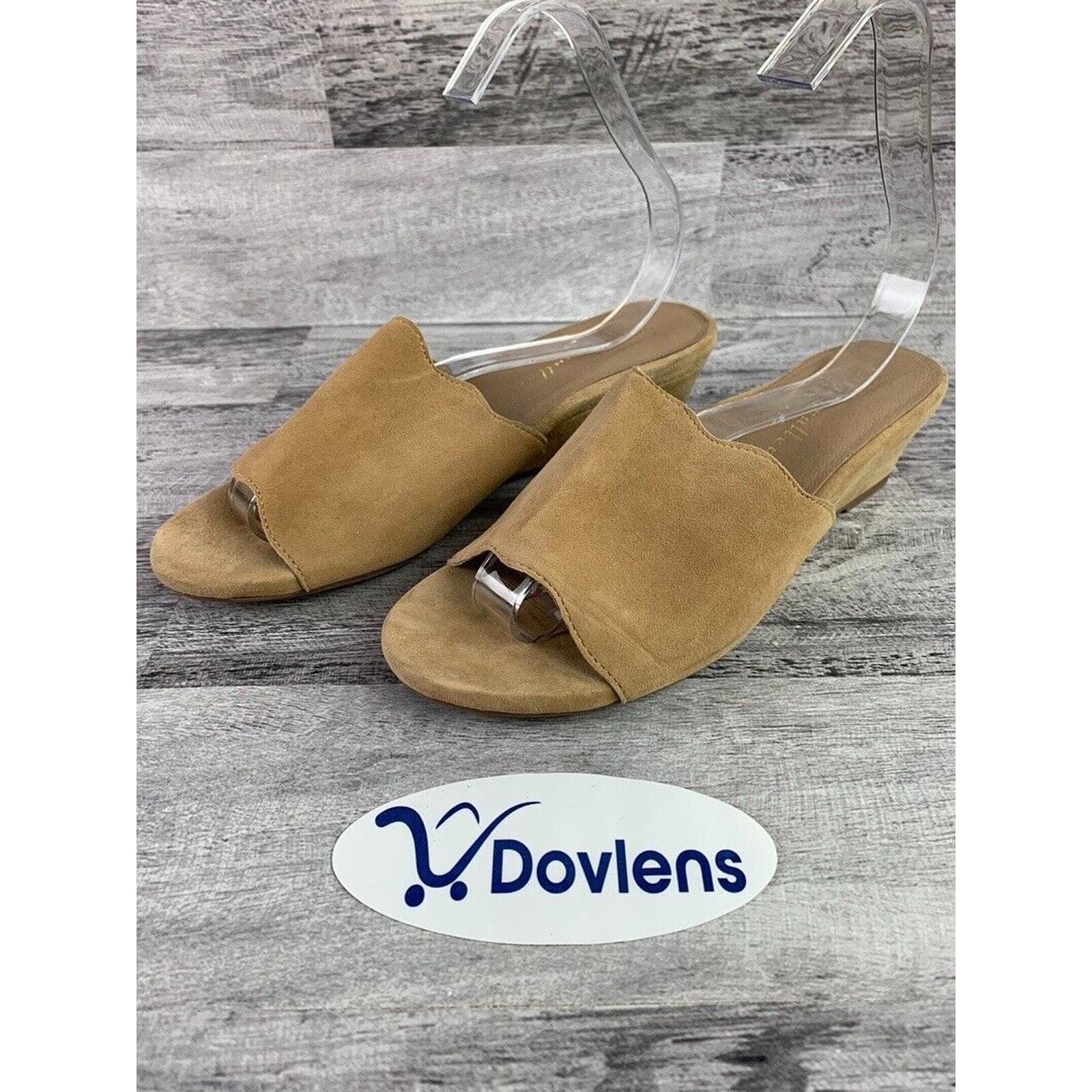 Bettye Muller Womens Size 7.5 Suede Slip-On Wedge Sandals