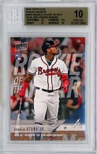 2018 TOPPS NOW MLB AWARD WINNERS #AW-2 RONALD ACUNA JR. ROOKIE! BGS PRISTINE 10