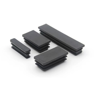 Rectangle Plastic Black Blanking End Cap Caps Tube Pipe Inserts Plug Bung