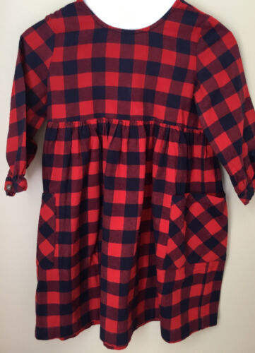 Girls Hanna Andersson Buffalo Check Flannel Dress Size 10 - Zdjęcie 1 z 3
