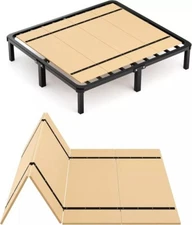Foldable Box Spring Bunkie Board Bed Support Slats Bed Boards for Under Full