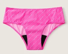 VS Pink cotton Period PANTY Hipster Small New hot pink logo