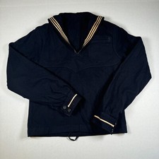 WWII Era US Navy Men's Wool Sailor Pullover Jumper Naval Clothing Factory Small