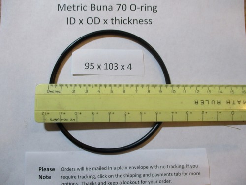95mm ID x 103mm OD x 4mm thick O-ring. Buna-70. Quan 1. | eBay