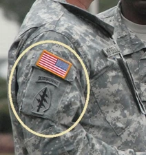 JTF 5TH SPECIAL FORCES GROUP URBAN WARFARE INSIGNIA + ABN TAB + US REVERSED FLAG