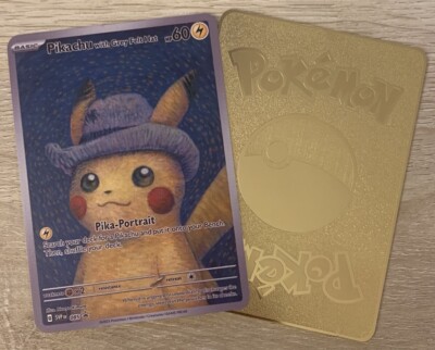 Van Gogh Giclée, Pikachu™ 金枠 Mサイズ Pikachu Van Gogh Museum Giclee on Canvas XL Gold Framed 44L