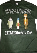 HOME ALONE MERRY CHRISTMAS YA FILTHY ANIMAL T-SHIRT MOVIE HOME ALONE GREEN NEW
