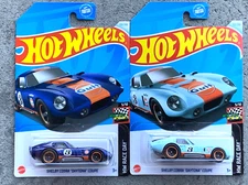 Lot of (2) 2024 Hot Wheels SHELBY COBRA "DAYTONA" COUPE GULF - 2 color VARIATION