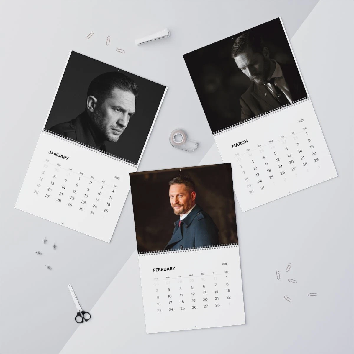 Tom Hardyy 2025 Wall Calendar