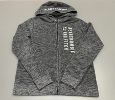 Abercrombie Zip-up Hoodie Sweatshirt Girls Size 15-16 XL Gray Embroidered Logo