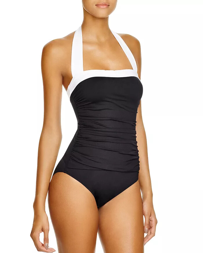 NWT Ralph Lauren Black Bel Aire Maillot One Piece Swimsuit