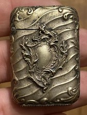 Pyrogène Grattoir Boîte d'allumettes France vers 1900 Ancien Metal Argente