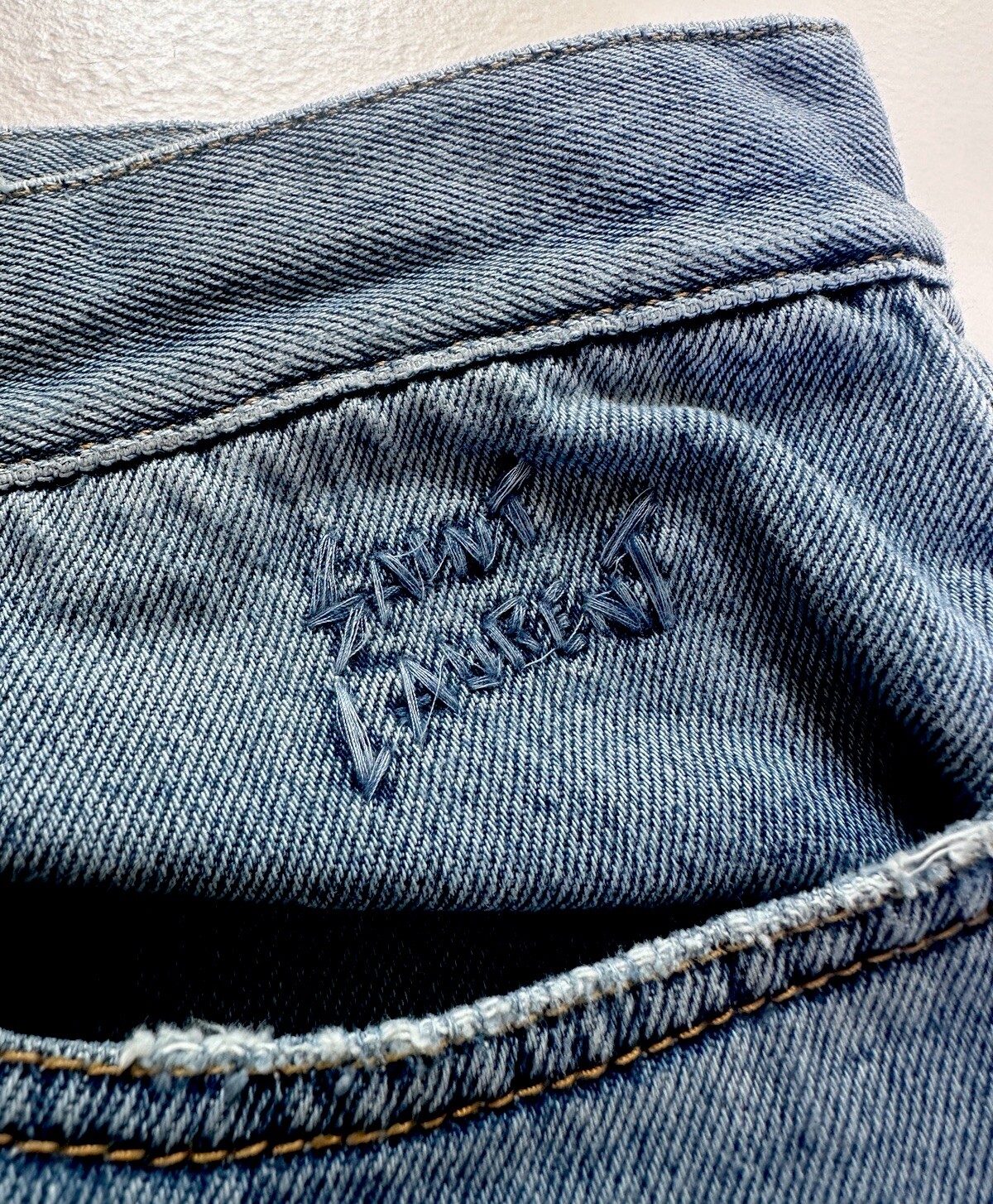 Jeans SAINT LAURENT Paris D14 M SL LW blu vintage slim fit W32" L34" prezzo di listino £700