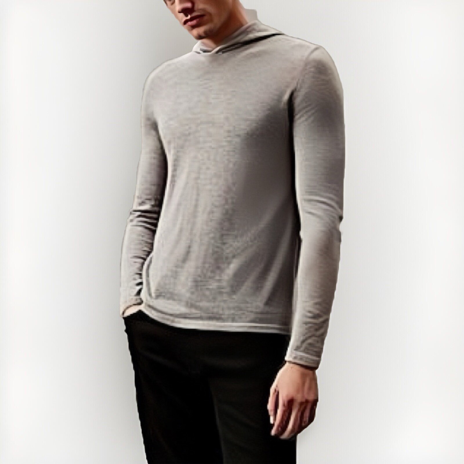 Calvin Klein 100percent Cashmere Hoodie Gray Men’s Size L NWT $299 image 2
