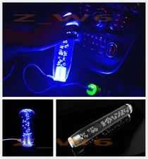9.8 Universal Crystal Bubble Blue Led Light Shift Knob Shifter Head Manual Gear