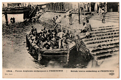 CPA 1914... Englische Streitkräfte an Bord von FREETOWN (british troops) - ELD
