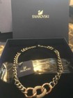 NWB Swarovski Clear Crystal Bound Necklace Chain Links Rose Gold Palladium Plate