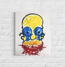 HOMER SIMPSON POP ART PAINTING 1.8ftx1.4ft CONTEMPORARY LARGE CANVAS Signed