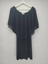 A.K.A. Posh Dress Size L Black Shawl Poncho Style