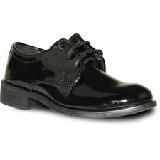 Vangelo Boy Dress Shoe Tab-1Kid Oxford Formal Tuxedo for Prom Wedding Blk Patent