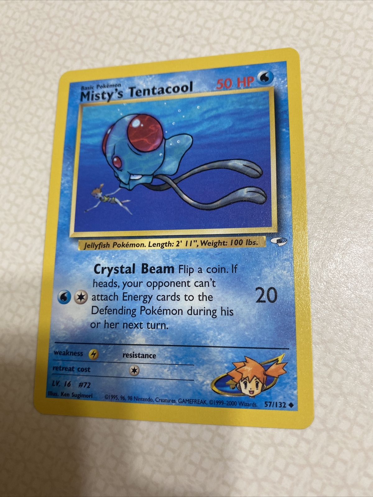 Pokemon Card Gym Heroes 57/132 - Misty's Tentacool Uncommon Unlimited- MINT