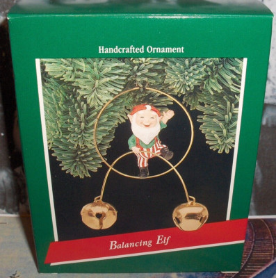 Balancing Elf`1989.Elf Is Performing His Balancing Act,Hallmark Tree Ornament-NW