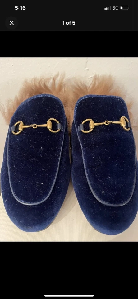 Gucci Princeton мулы с мехом женский размер 37