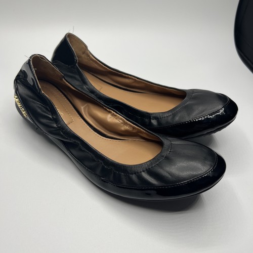 Calvin Klein Ballet Flats Black Patent Leather Toe Stretch Women's 6 NEW - Picture 2 of 10