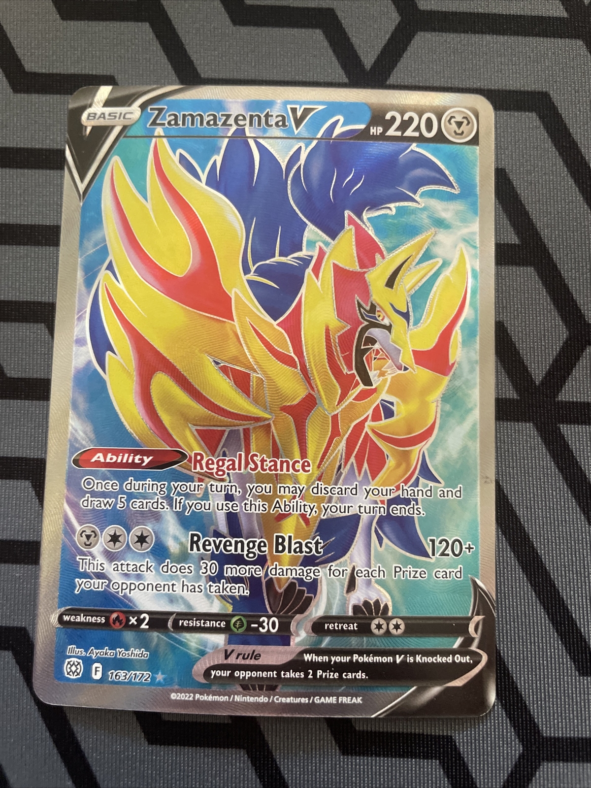 Zamazenta V 163/172 Full Art Ultra Rare - Pokemon Brilliant Stars NM Mint
