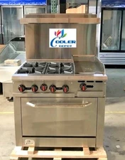 NEW 36" Oven Range Combo Griddle & Hot Plate Stove Top Commercial Kitchen NSF