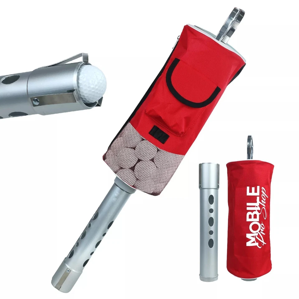 Borsa Shag per Palline da Golf con Manico e Tubo in Alluminio - Raccoglie Palline Velocemente, 80 Porta Palline - Immagine 2 di 4