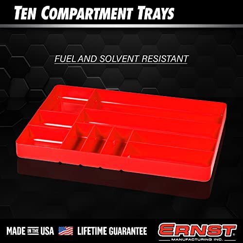 Ernst MFG 10 Compartment Drawer Organizer: Heavy Duty  Assorted Sizes , Colors 