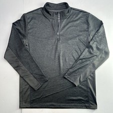 Huk 1/4 Zip Shirt Mens Medium Pullover Sweatshirt Charcoal Fishing Defect New