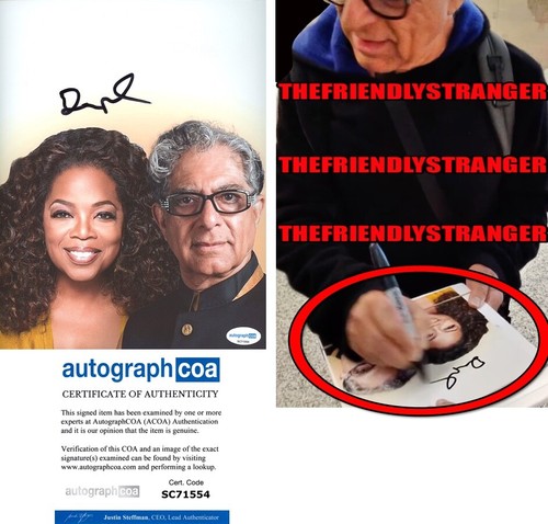 Deepak Chopra signed Autographed 8x10 Photo c EXACT PROOF Oprah Winfrey ACOA COA