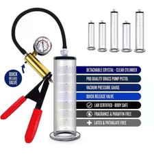 Acrylic Cylinder Male-Enlarger-Enhancer-Penis-Pump-With-Pressure-Gauge 9"-12"