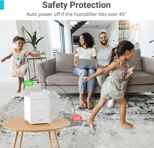 Mist Humidifier Easy Clean Warm Steam Function White Auto Off Stainless Steel - Picture 7 of 8