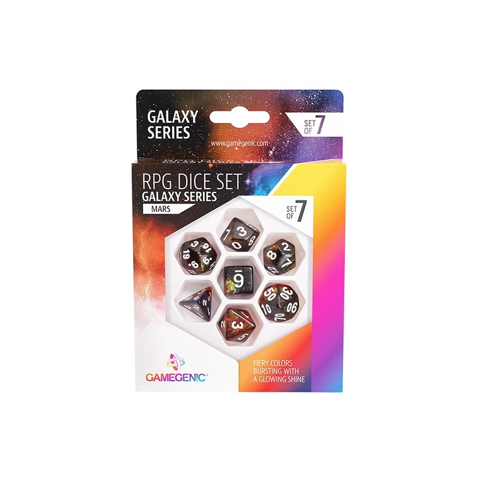 GALAXY SERIES - MARS- RPG DICE SET (7 PCS) GameGenic NEW
