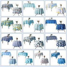 Printed Table Covers Round Rectangle Polyester Fabric Tablecloth Dining Decor