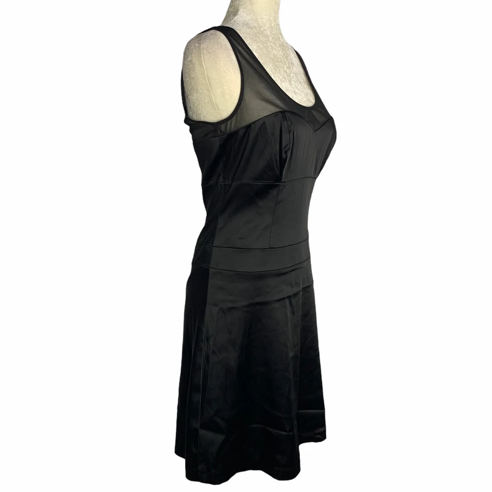Mini vestido de cóctel Marc New York para mujer 6 negro satinado novia NUEVO Foto 3 de 4