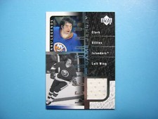 2000/01 UPPER DECK LEGENDARY GAME JERSEY HOCKEY CARD #J-CG CLARK GILLIES WHITE