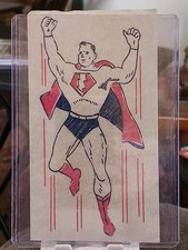 Vintage 1955 Superhero Comic Hero Lightening Shazam Superman Iron On Transfer