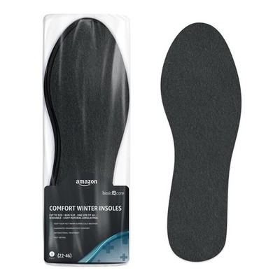 Amazon Basic Care - Komfort-Wintereinlegesohlen - 6 Stück (1er Pack), Schwarz Sc