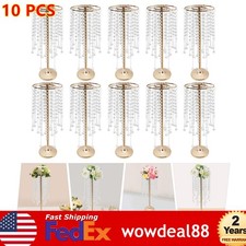 10 Pc Crystal Flower Stand Table Centerpieces For Wedding Gold Flower Holder