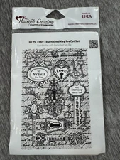 Heartfelt Creations Burnished Key Cling Rubber Stamp Set HCPC 3569 Made in USA