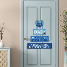 Father's Day Door Decor Banner - Blue Paper Hanging for Holiday Celebrations