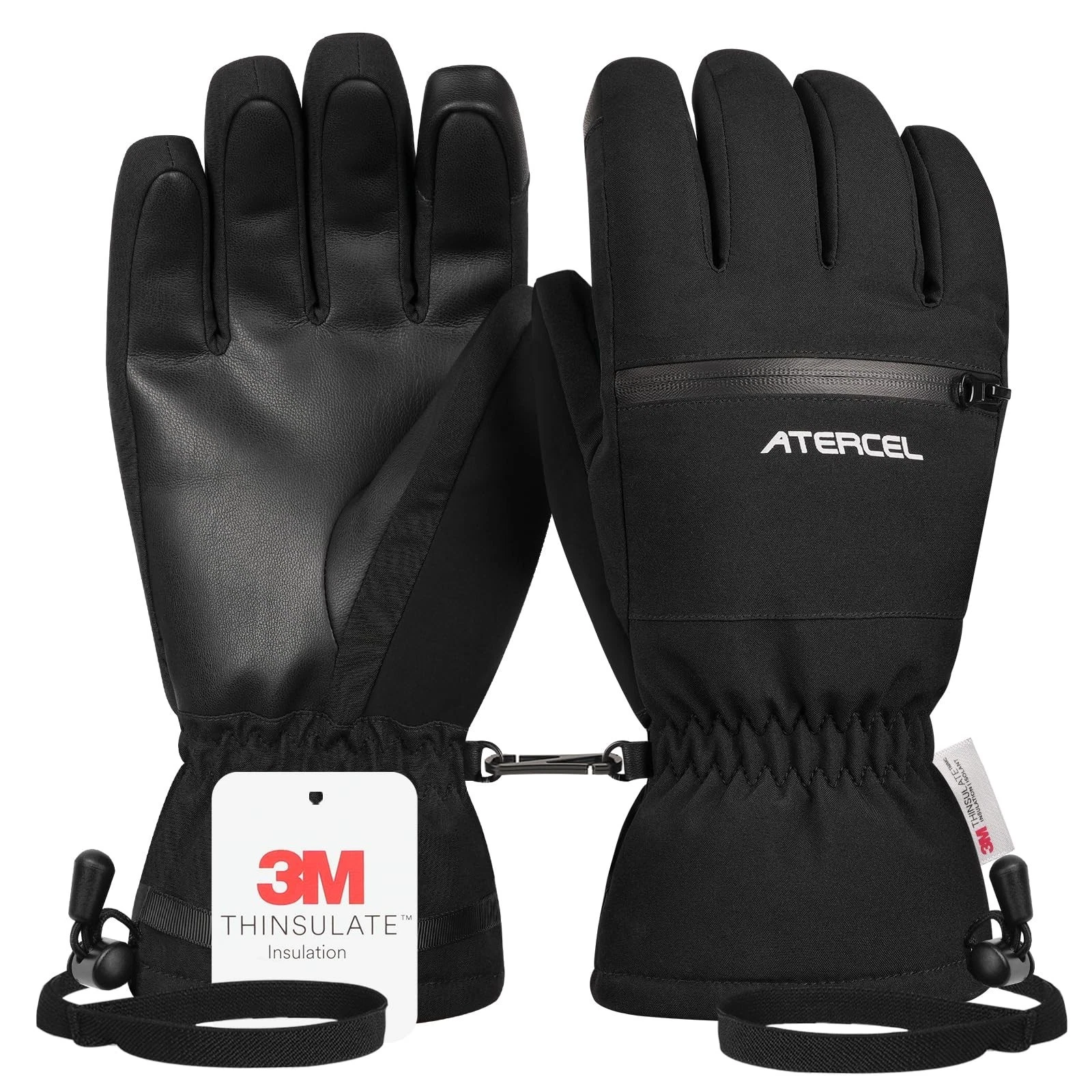 ATERCEL Waterproof Ski Gloves, Warm 3M Thinsulate Gloves, Touchscreen, for Me...