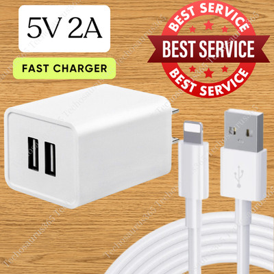 USB Fast Charger Block Dual Port Power Adapter Cube For iPhone 14 13 12 11 8 7 6
