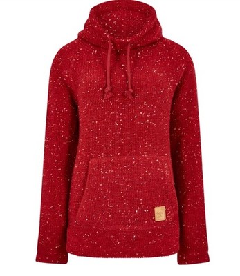 Roskilde Funnel Neck Knitted Fleece Sweater 16UK 12US Red Weird Fish Sustainable